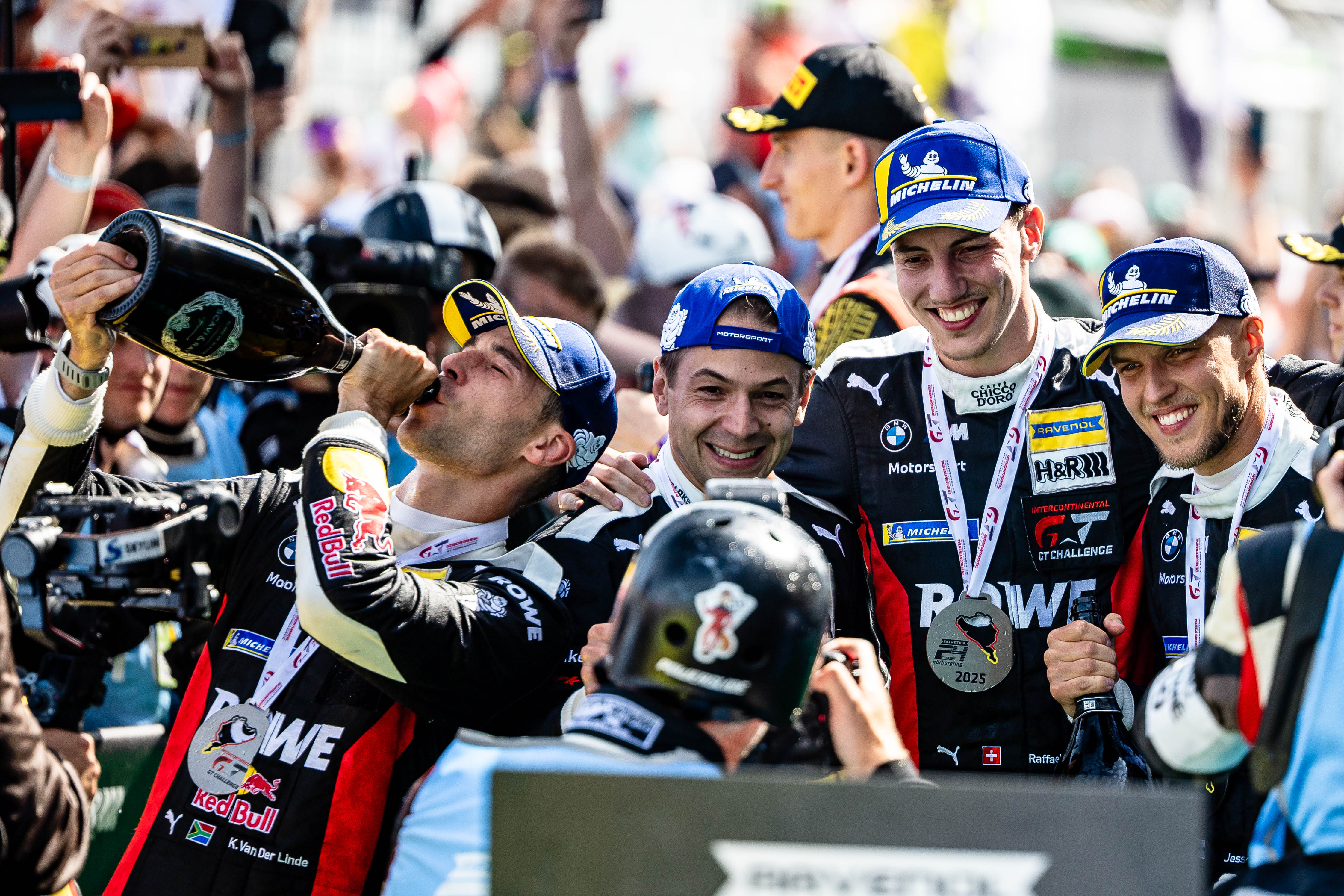 Nürburg (GER), 19-22 June 2025. 24h Nürburgring, Intercontinental GT Challenge, IGTC, ROWE Racing, #98 BMW M4 GT3 EVO, Augusto Farfus, Jesse Krohn, Raffaele Marciello, Kelvin van der Linde.